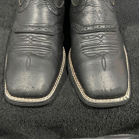 🔥🔥 ARIAT Sport Wide Square Toe Western Cowboy Boot Men Size 9D Black - EXCELLE - Picture 13 of 14
